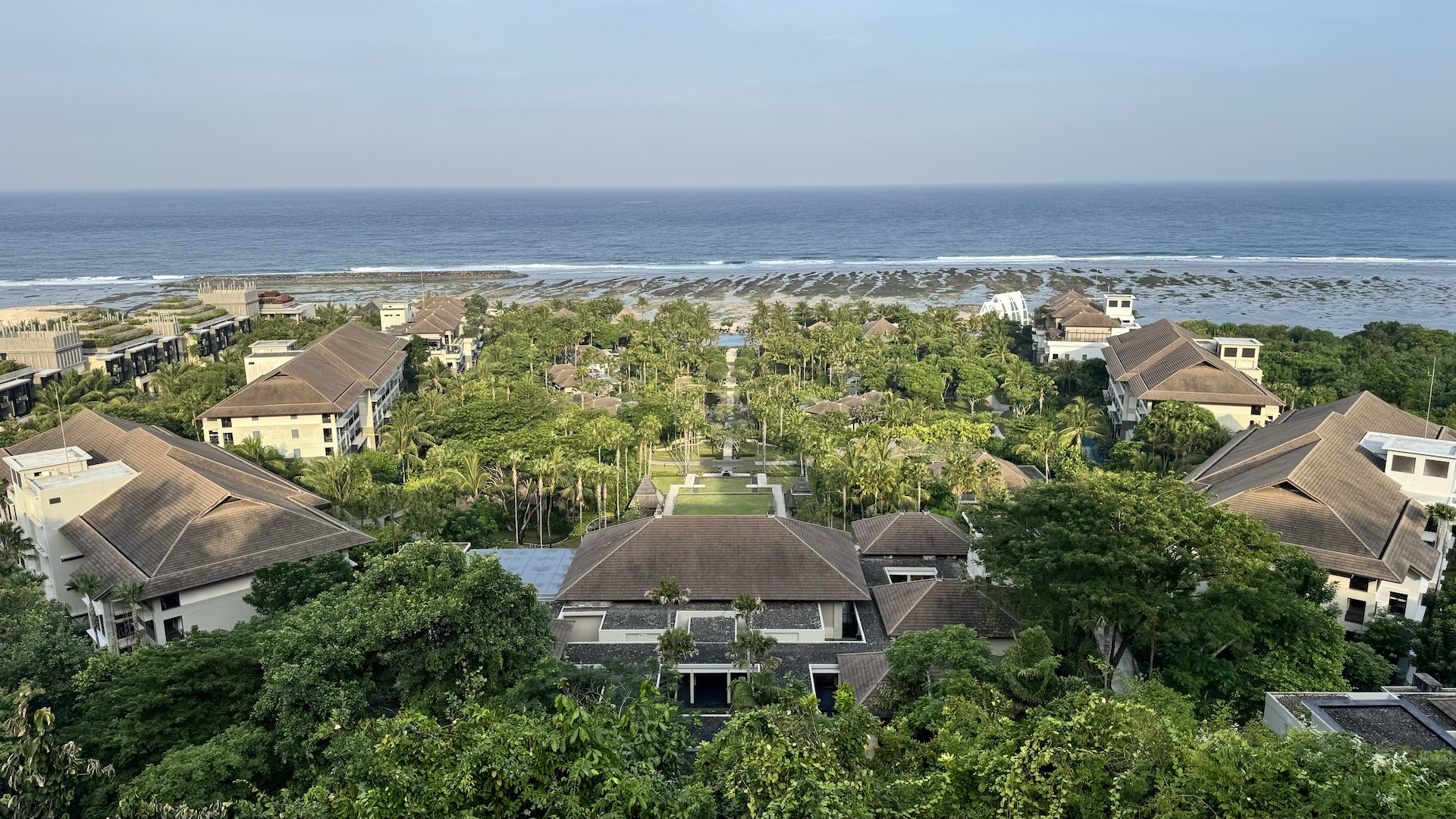 Ritz-Carlton Bali grounds descending toward the Indian Ocean