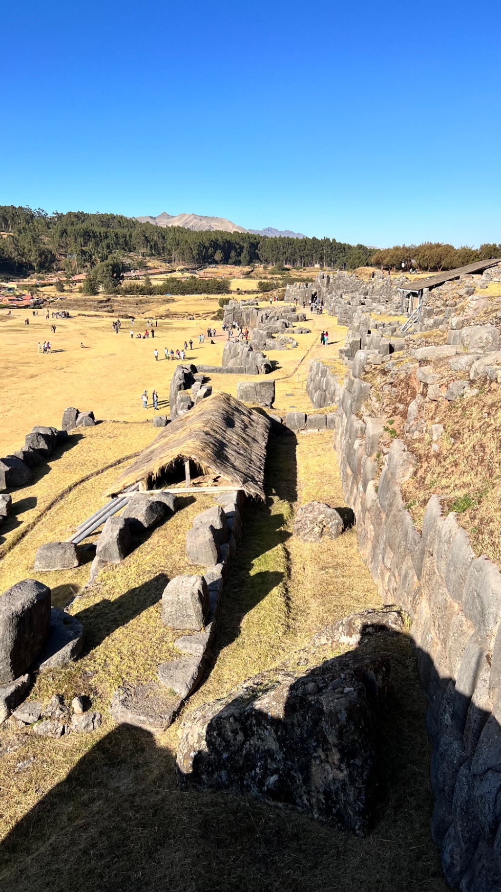 View along the massive fitted stones of Sacsayhuamán