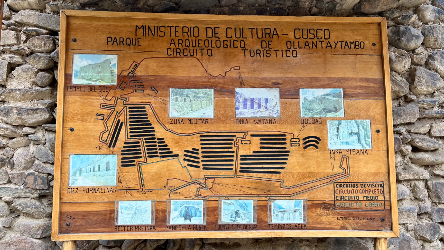Interpretive sign describing the archaeological site