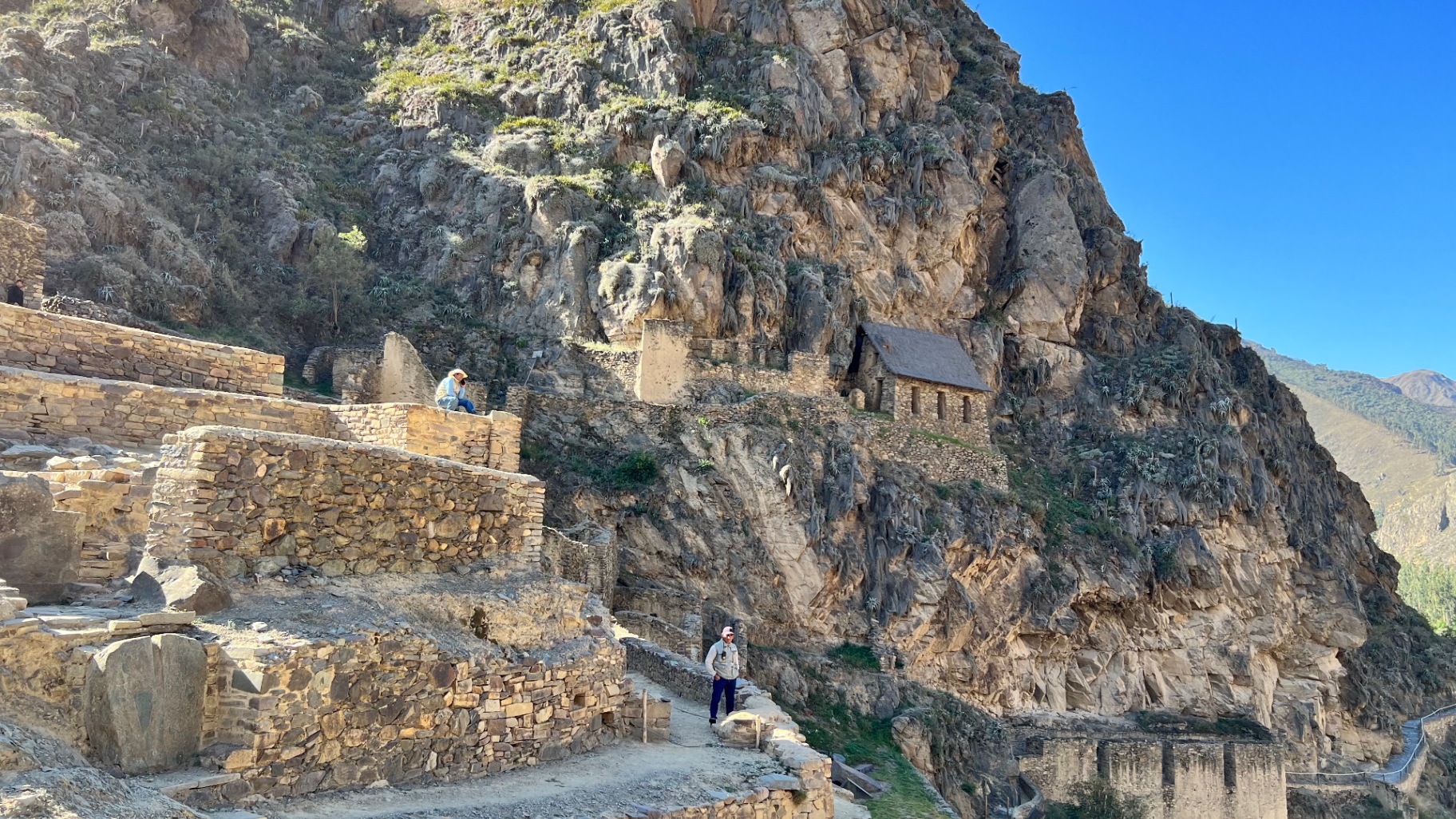 Ancient walls set against the rugged cliffs of Ollantaytambo