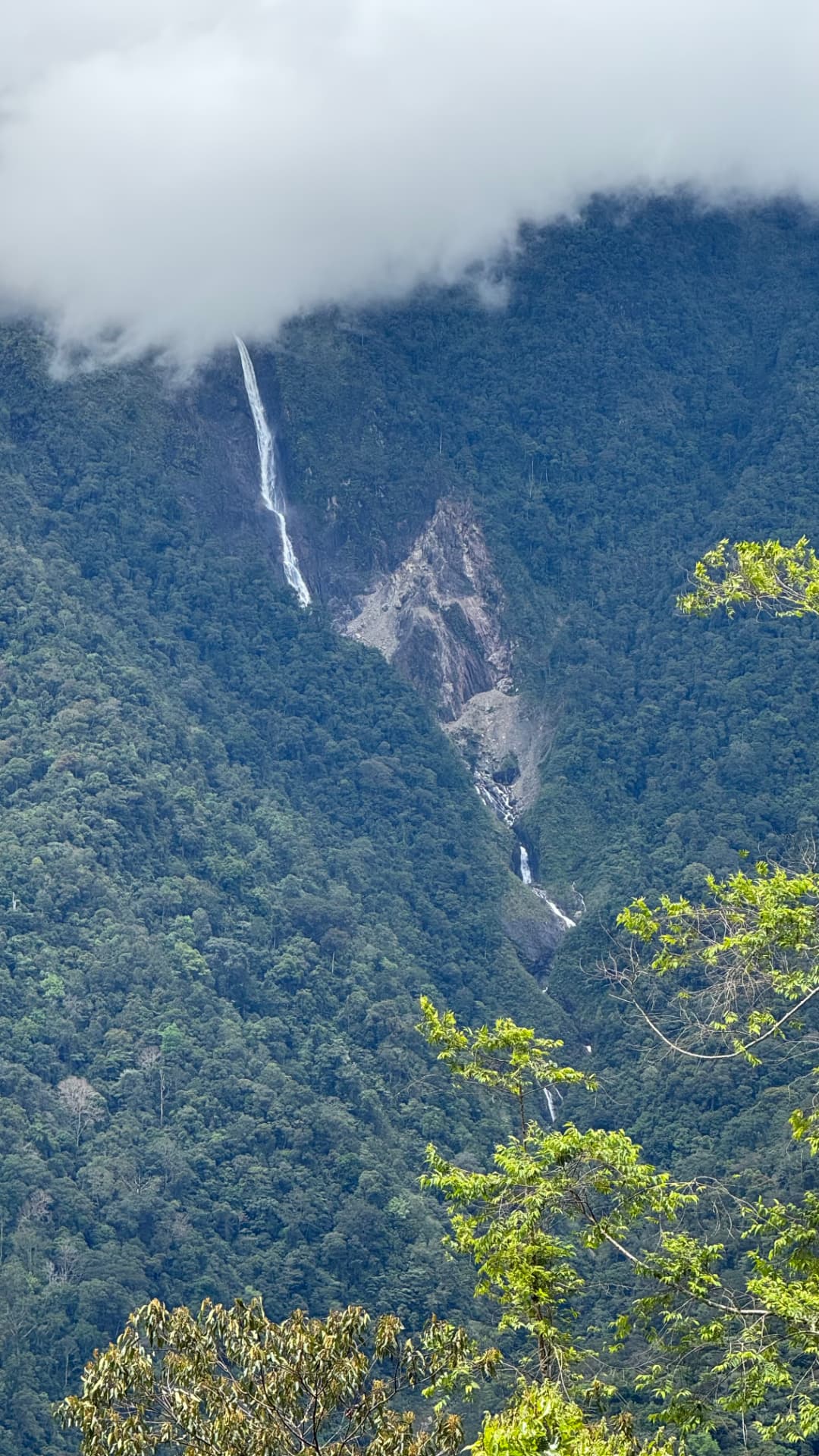 Waterfall in the mountains in Kota Kinabalu, 2025