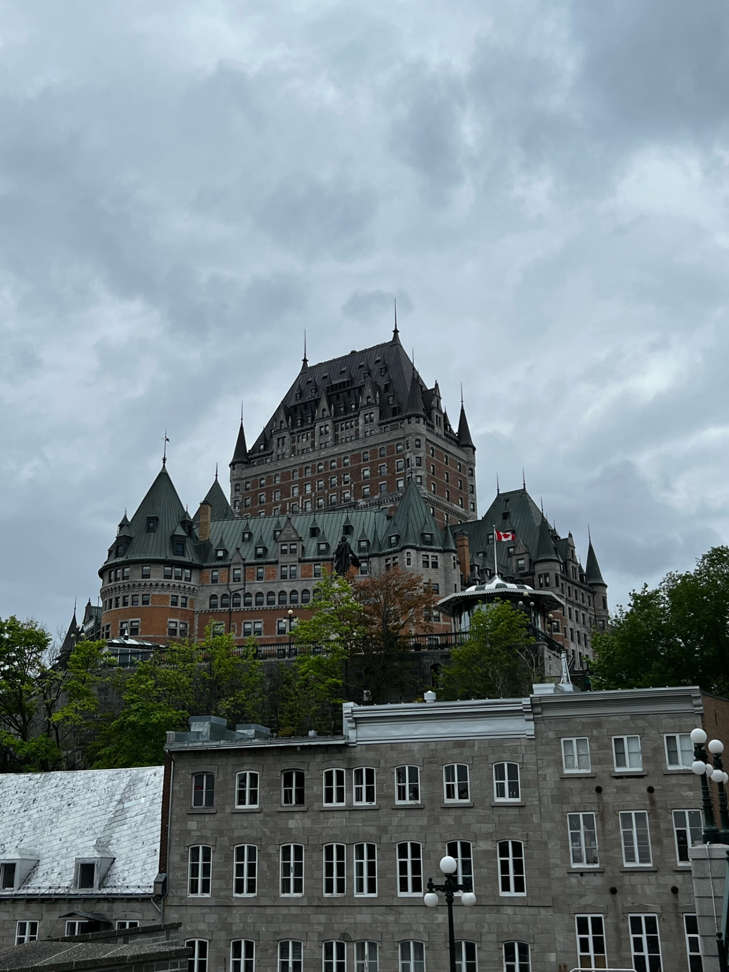 Château Frontenac rising above the old buildings of Québec City