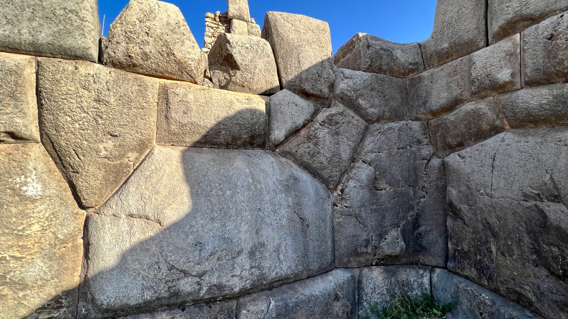 Close view of precisely fitted monumental stones at Sacsayhuamán