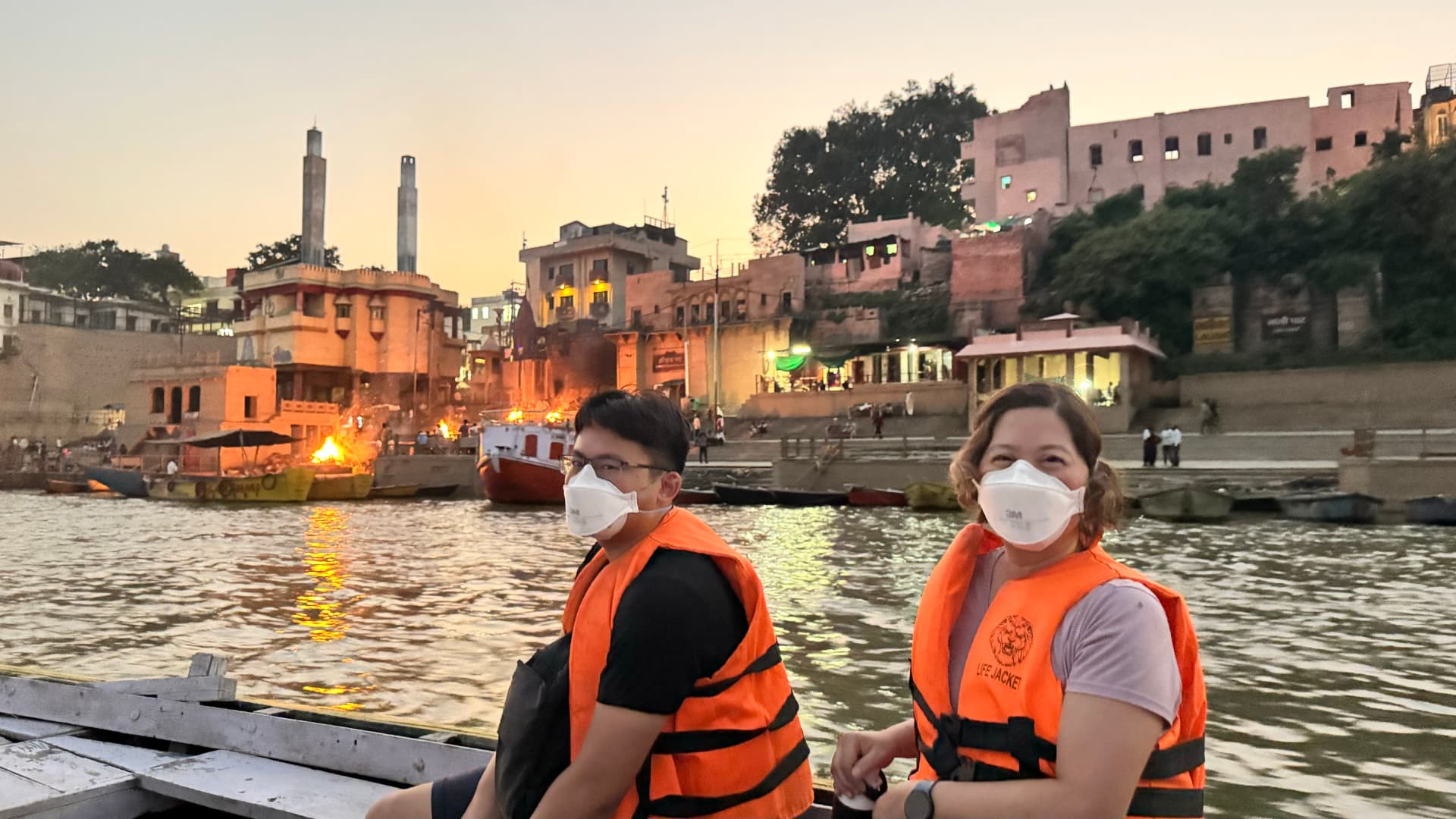A portrait during the boat ride as evening settles over the ghats. — Varanasi, Uttar Pradesh, India.