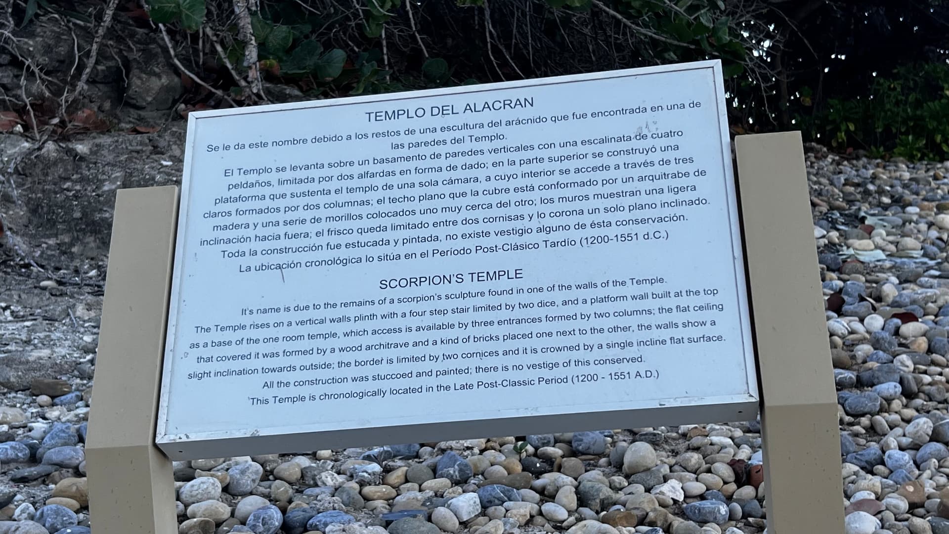 Interpretive sign describing Scorpion's Temple