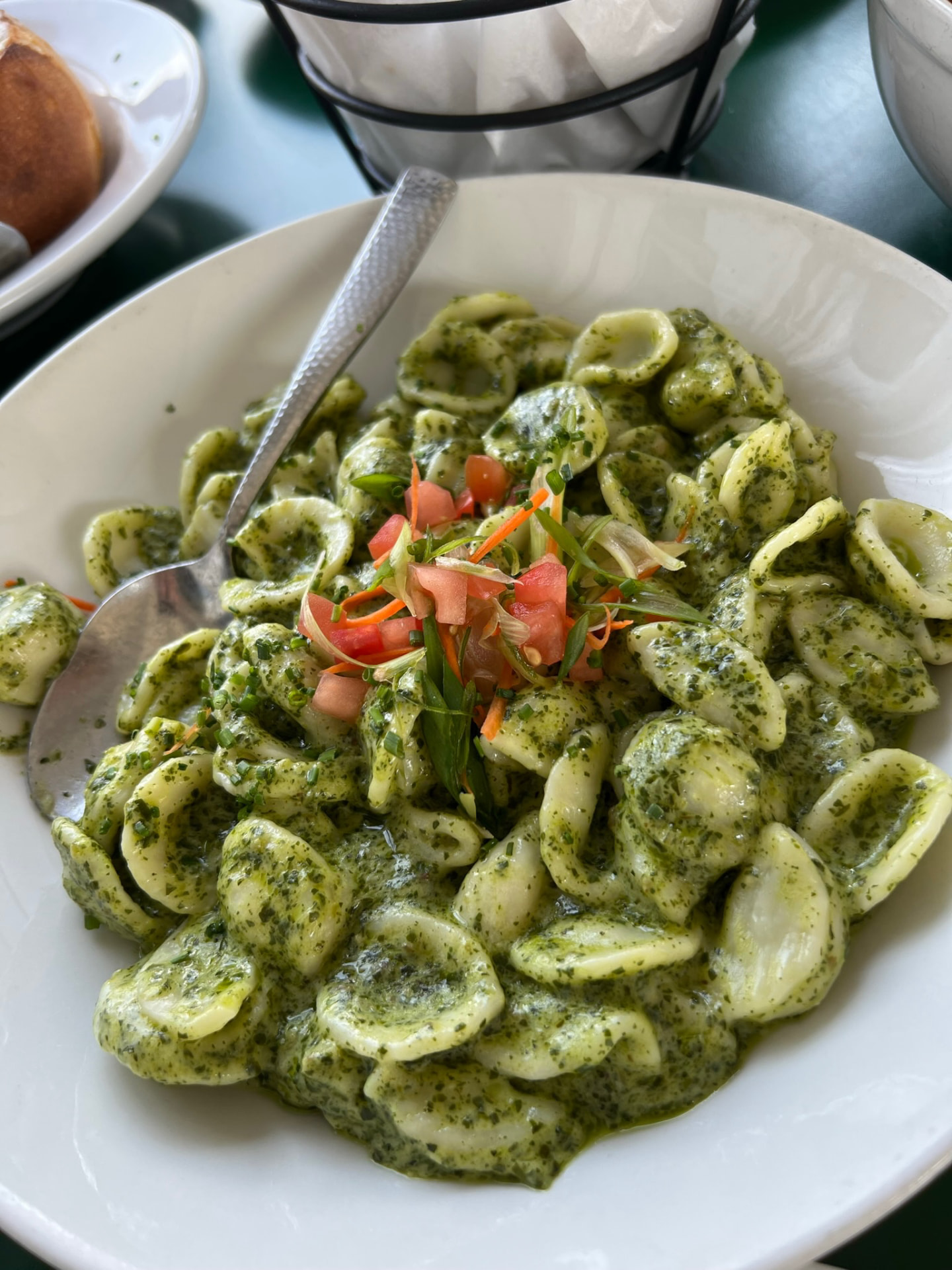 Orecchiette pasta with pesto